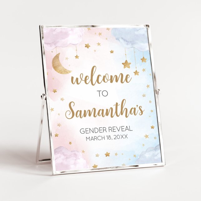 Poster Twinkle Little Star Gender Reveal Welcome Sign (Twinkle Little Star Gender Reveal Welcome Sign)