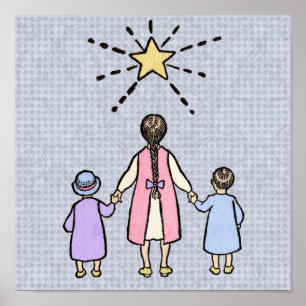 Poster Twinkle Little Star Vintage Nursery Rhyme
