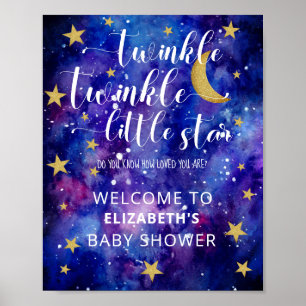 Poster Twinkle Twinkle Little Star Baby shower Bienvenue