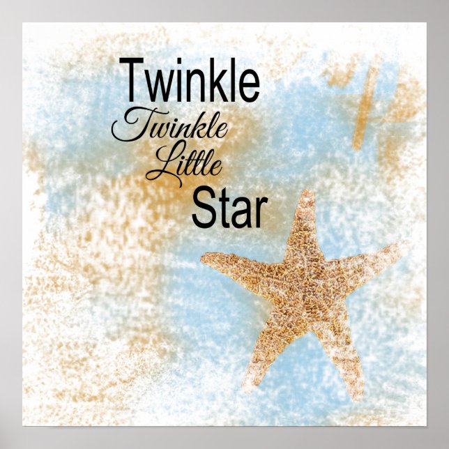 Poster Twinkle, Twinkle, Little Star Starfish Design (Devant)