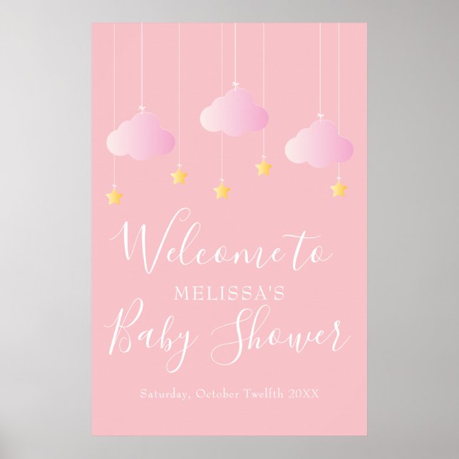 Poster Twinkle Twinkle rose Baby Girl Douche Bienvenue (Devant)