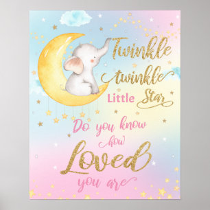 Poster Twinkle Whimsical Twinkle Little Star Nursery Wall