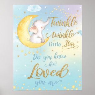 Poster Twinkle Whimsical Twinkle Little Star Nursery Wall