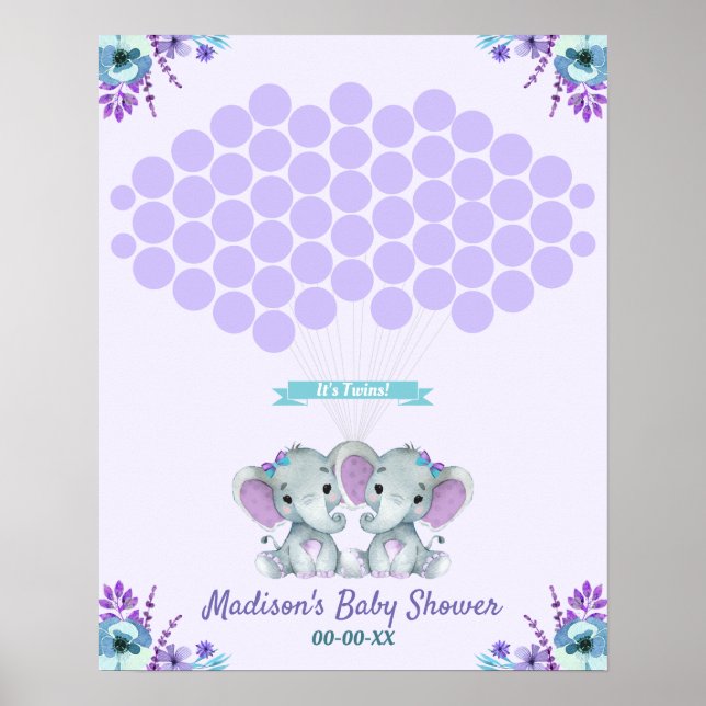 Poster Twins Guest Book Alternative Signer Page Girls (Devant)