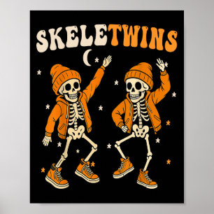 Poster Twins Halloween jumeaux Skeletwins Dansant Drôle