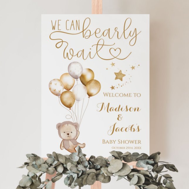 Poster Twins Nous pouvons attendre près Boho Baby shower  (Créateur téléchargé)