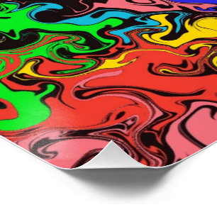 Poster Twirly coloré Abstrait /