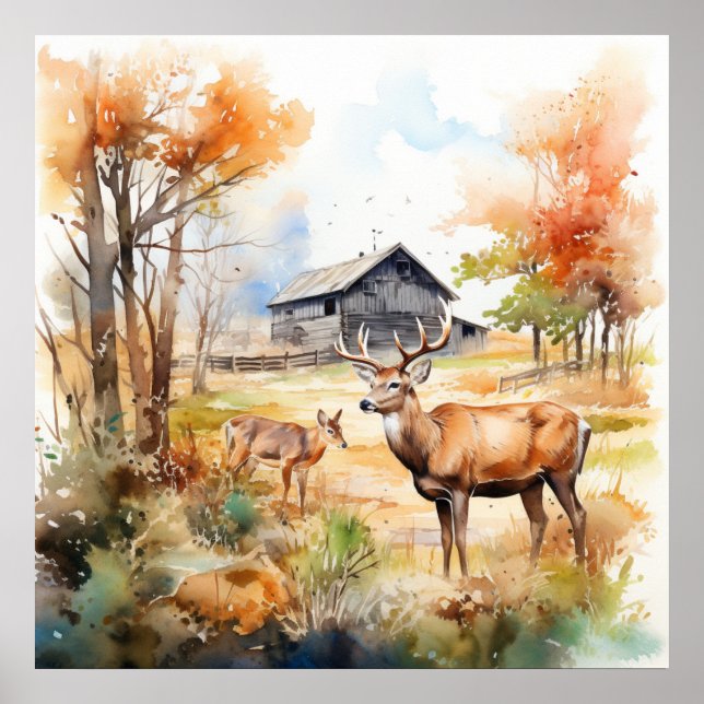 Poster Two Deer (Devant)