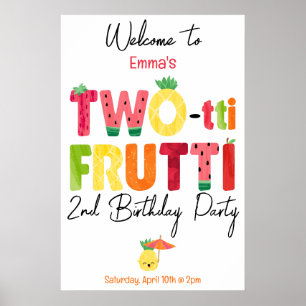 Poster TWO-tti Frutti Cuties 2e anniversaire Bienvenue