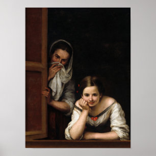 Poster Two Women at a Window by Bartolome Esteban Murillo