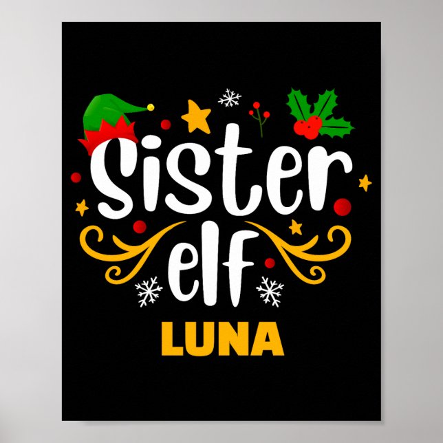 Poster Tygraphy Sister Elf Fun Family Matching  (Devant)