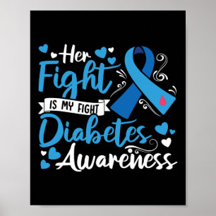 Poster Type 1 Diabète Son combat est mon combat Diabète A