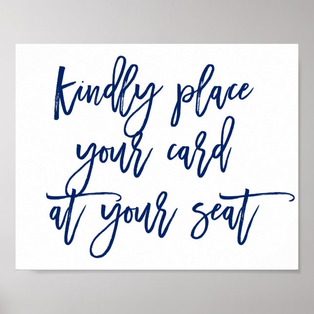 Poster Type Chic Placez Votre Carte À Votre Siège (Devant)