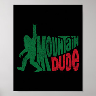 Poster Type de la montagne drôle Bigfoot Sasquatch Rock O