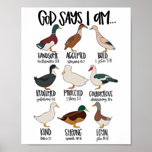 Poster Types De Canards Christian Dieu Dit Que Je Suis Bi