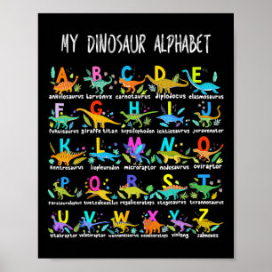 Poster Types de dinosaures Alphabet Abc Byck À l'école St