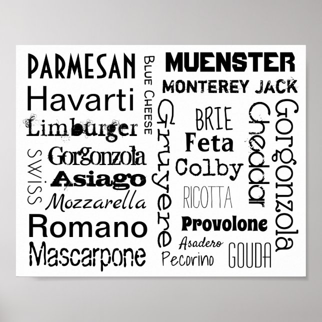 Poster Types de fromage (Devant)