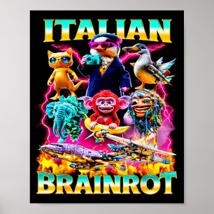 Poster Types de personnage de mème de cerveau italien des