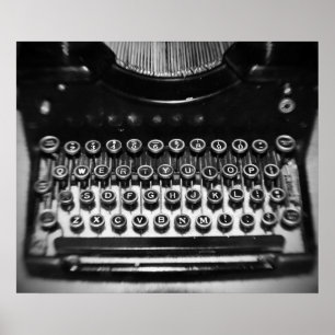 Poster Typewriter noir et blanc