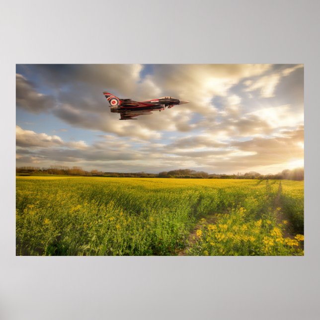 Poster Typhoon RAF Eurofighter survolant le colza c (Devant)