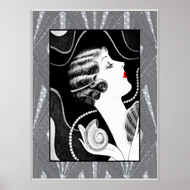 Poster Typique de la Dame des années 1920 (Devant)