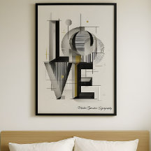 Typographie abstraite de l'amour géométrique moder