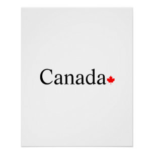 Poster Typographie canadienne avec feuille d'érable rouge