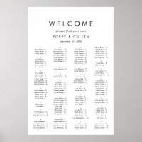 Typographie chic Diagramme de siège alphabétique