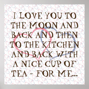 Poster Typographie Citation romantique Quotidien Tea Love