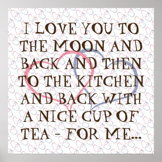 Poster Typographie Citation romantique Quotidien Tea Love (Devant)
