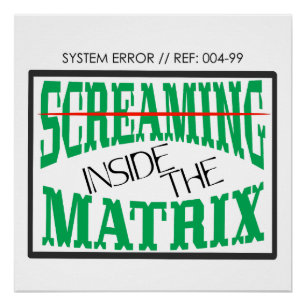 Poster Typographie Cyberpunk Glitch Criant à l'Intérieur