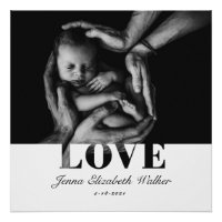Typographie d'amour de photo de bébé élégant