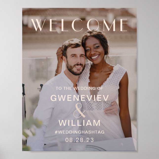Poster Typographie de bienvenue de mariage photo (Devant)