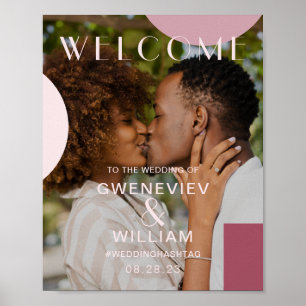 Poster Typographie de bienvenue de mariage photo géométri