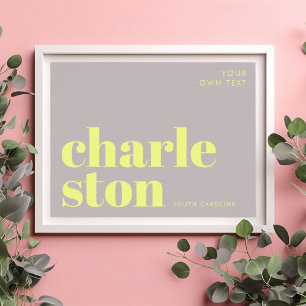 Poster Typographie de Charleston Caroline du Sud