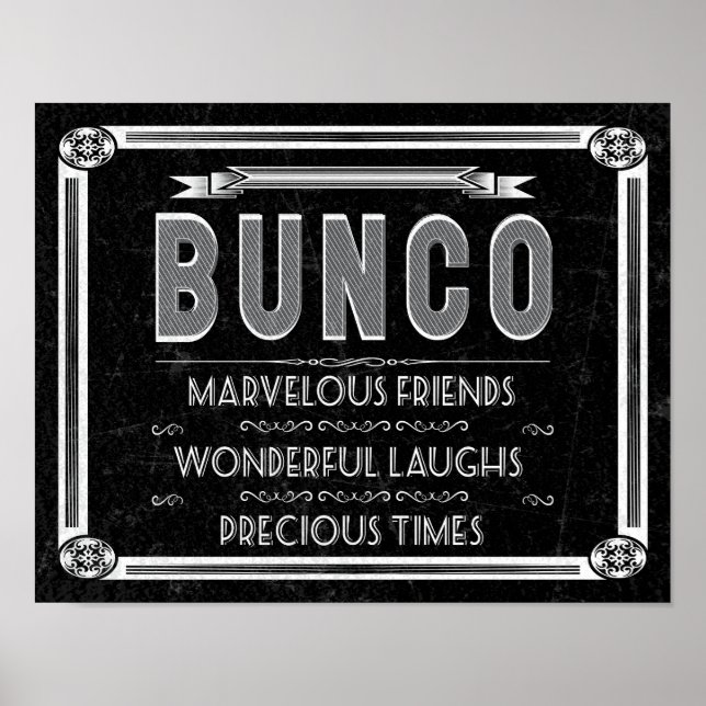 Poster Typographie de cru de Bunco (Devant)
