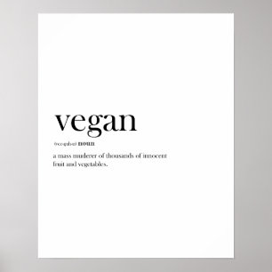 Poster Typographie de définition amusante de Vegan modern
