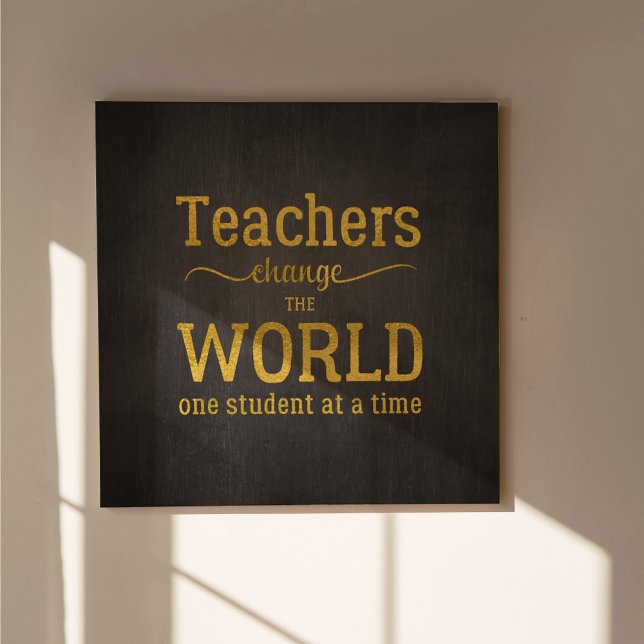 Poster Typographie de l'enseignant écriture d'or citation (Créateur téléchargé)