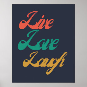 Poster Typographie de Live Love Laugh  Inspiration