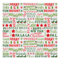 Typographie de Noël rouge et vert sans couture