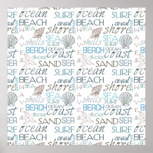 Poster Typographie de plage