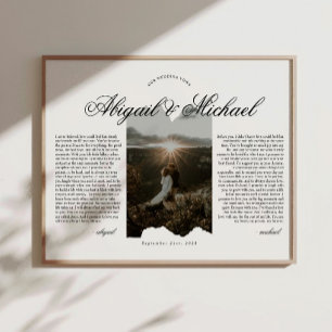 Poster Typographie de script moderne Voeux de mariage ave