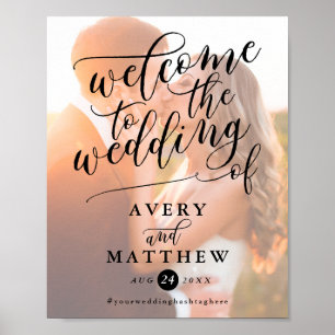 Poster Typographie de script simple   Panneau Mariage de 