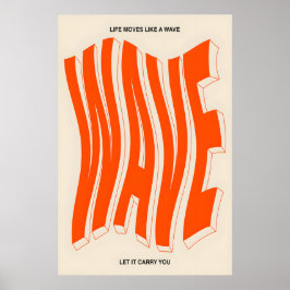 Poster Typographie de vague orange Art imprimé moderne ci