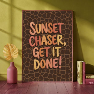 Poster Typographie d'impression de girafe Chasseur de cou