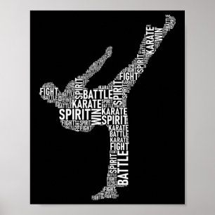 Poster Typographie du karaté - Coach Arts Martiaux Comt S