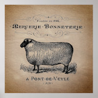Typographie du mouton rustique français ferme