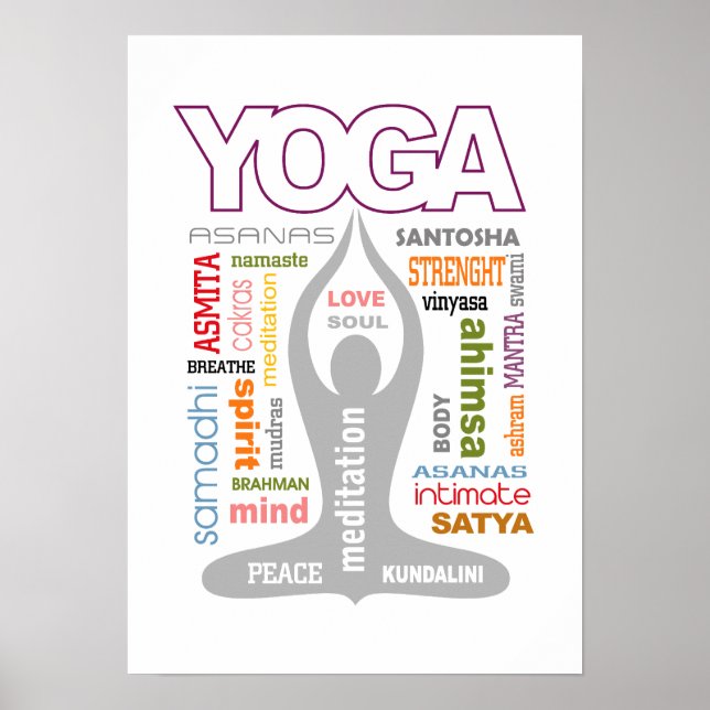 Poster Typographie du yoga (Devant)