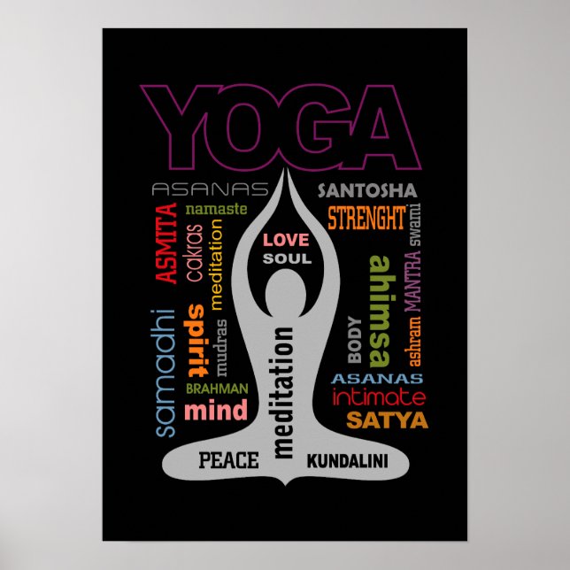 Poster Typographie du yoga (Devant)
