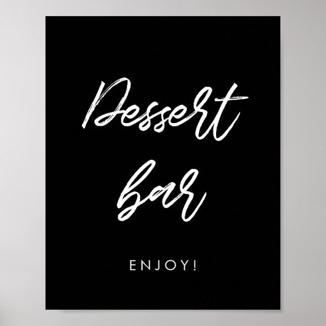 Poster Typographie moderne Dessert bar mariage (Devant)